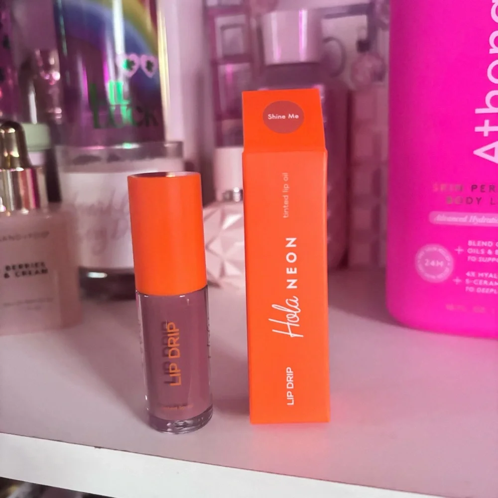 NIB HALO NEON Lip Drip Tinted Lip Oil - Shine Me (Pink/Brown)💝